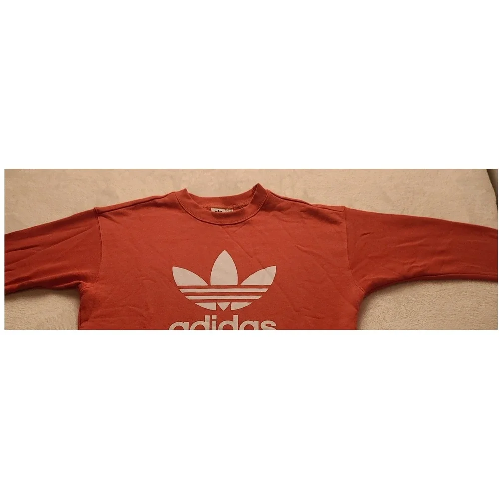 Adidas Originals Trefoil Crewneck Sweatshirt Orange‎ White Logo Men's Medium